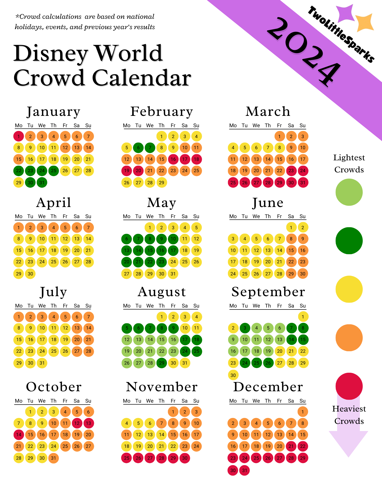 Disney World Crowd Calendar 2024: Best Times to Visit This Year - Two ...