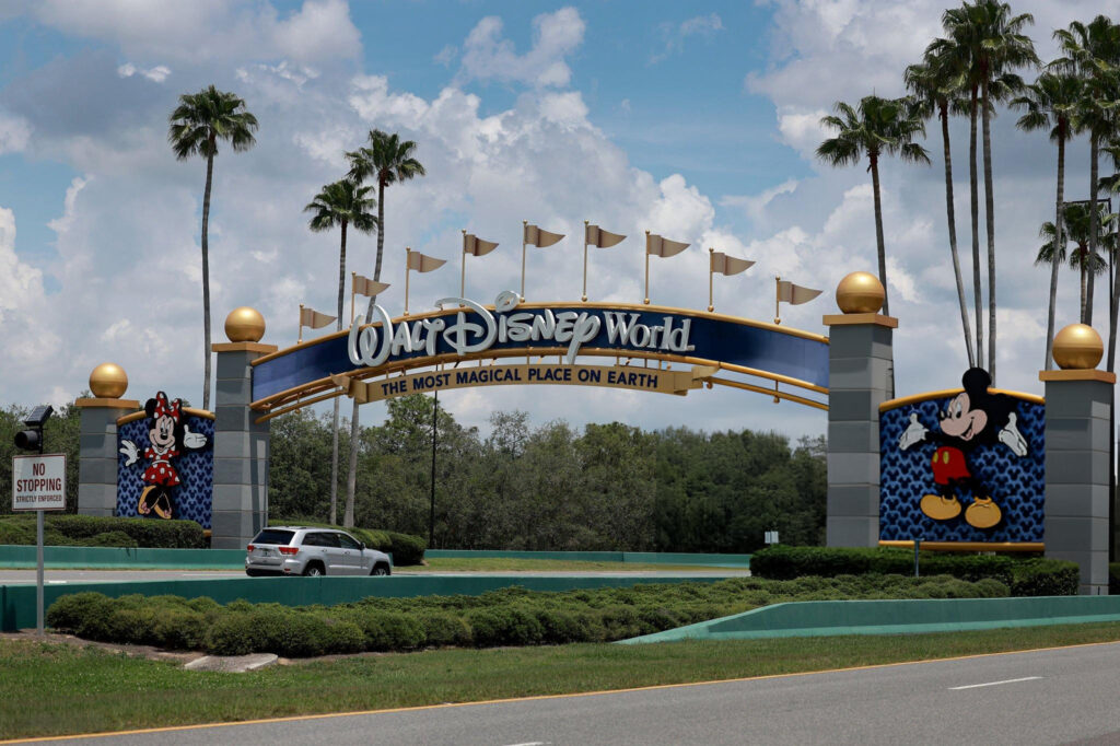 The entrance to disney world in orlando, florida.