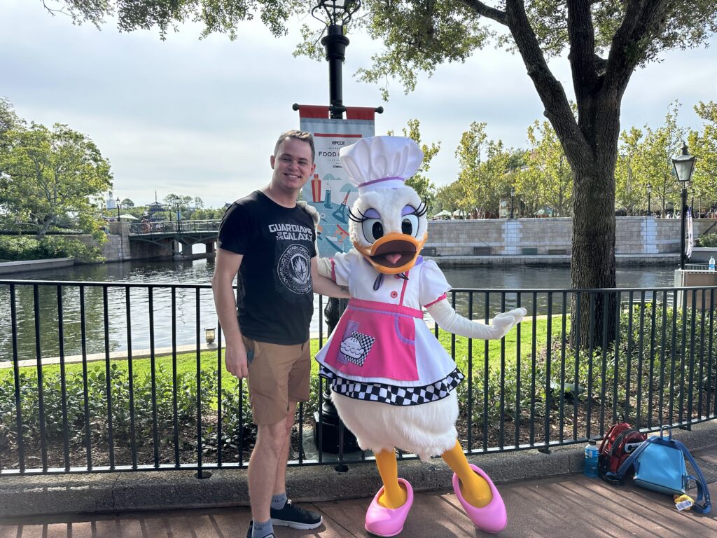 Daisy Duck character in Epcot at Disney World, Orlando, Florida.