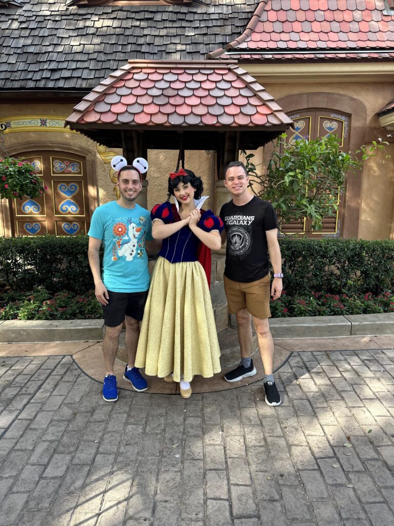 Meeting Princess Snow White in Germany in Epcot in Walt Disney World